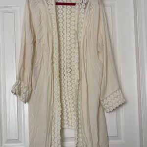 Wrangler Cream Lace-Trim Duster for Women